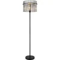 Globo Lámpara de pie Gorley, altura 152 cm, gris humo, cristal/metal
