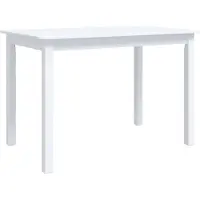 Syfax Mesa de comedor de madera maciza de caucho blanca 114x71x75 cm