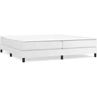 Syfax Estructura de cama con somier cuero sintético blanco 200x200cm