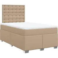 Syfax Cama box spring con colchón cuero sintético capuchino 120x190cm