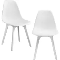 En.casa [] 2 sillas de diseño, color blanco, para comedor, de plástico, estilo escandinavo