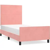 Syfax Estructura de cama sin colchón terciopelo rosa 80x200 cm