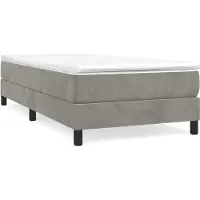 Syfax Estructura de cama con somier terciopelo gris claro 80x200 cm