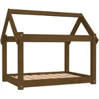 Syfax Cama para perros madera maciza pino marrón miel 81x60x70 cm