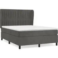 Syfax Cama box spring con colchón terciopelo gris oscuro 140x200 cm
