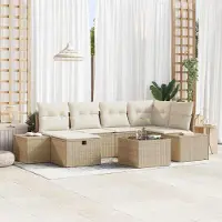 Prolenta Maison Exclusive - Juego de sofás de 7 piezas, fabricado en ratán sintético