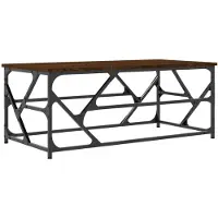 Syfax Mesa de centro madera contrachapada roble marrón 100x50x40 cm