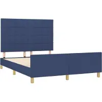 Syfax Cama sin colchón tela azul 140x190 cm