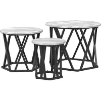 Syfax Mesa Lateral Nido 3 pcs Gris Sonoma