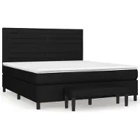 Syfax Cama box spring con colchón tela negro 180x200 cm