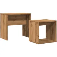 Syfax Mesas de centro apilables 2 uds madera ingeniería roble artisan