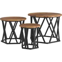 Syfax Mesa Lateral Nido 3 pcs Madera envejecida