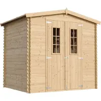 Timbela Caseta de jardín de madera con base, tratada, de 4,33 m². - M369C+M369G
