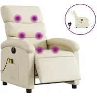 Sonstiges Sillón de masaje reclinable eléctrico cuero sintético crema