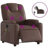 Sonstiges Sillón de masaje reclinable eléctrico cuero sintético marrón