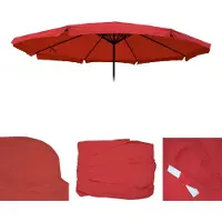 Mendler Funda de repuesto para sombrilla Meran Pro, sombrilla para exteriores de uso profesional con volante, diámetro 5 metros, poliéster, color burdeos