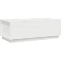 Syfax Mesa de centro de madera maciza de pino blanco 100x50x35 cm