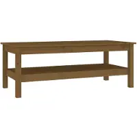 Syfax Mesa de centro madera maciza de pino marrón miel 110x50x40 cm