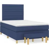 Syfax Cama box spring con colchón tela azul 120x200 cm