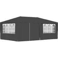 The Living Store Tienda campaña Living Store Profi-Partyzelt con paredes laterales, 4x6 metros, color antracita, 90 g/m²