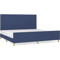 Syfax Cama sin colchón tela azul 200x200 cm