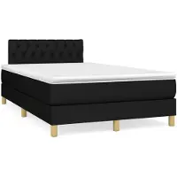 Syfax Cama box spring con colchón tela negro 120x200 cm