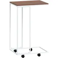 Syfax Mesa auxiliar con ruedas madera ingeniería blanco 40x30x63,5 cm
