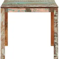 Syfax Mesa de comedor de madera maciza reciclada 82x80x76 cm