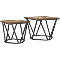 Syfax Conjunto de mesas auxiliares 2 pcs Roble ahumado