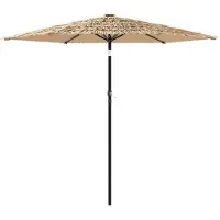 Syfax Sombrilla de jardín con poste de acero marrón 223x223x213 cm