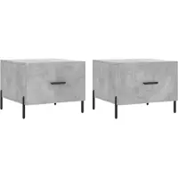 Syfax Mesa de centro 2 uds madera ingeniería gris hormigón 50x50x40cm