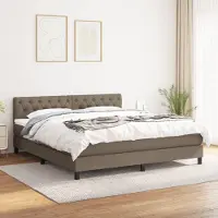 Prolenta Maison Exclusive: Base de cama con somier y colchón, color taupe, 160x200 cm, tapizado en tela
