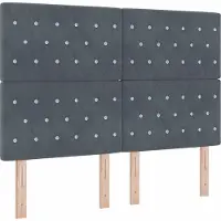 Syfax Cabecero LED con tiras LED Manual Gris oscuro 160 cm Terciopelo