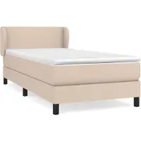 Syfax Cama box spring con colchón cuero sintético capuchino 100x200cm