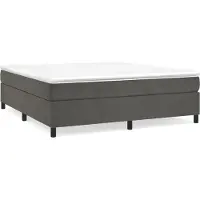 Syfax Cama box spring con colchón terciopelo gris oscuro 160x200 cm