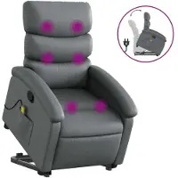 Sonstiges Sillón reclinable de masaje de pie cuero artificial gris