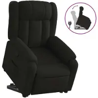 Syfax Sillón reclinable elevable tela negro