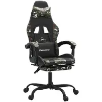 Syfax Silla gaming giratoria y reposapiés cuero sintético