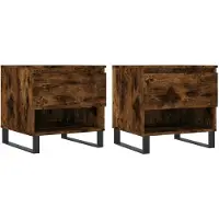 Syfax Mesas centro 2 uds madera ingeniería roble ahumado 50x46x50 cm