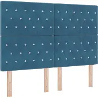 Syfax Cabecero LED con tiras LED Manual Azul Oscuro 144 cm Terciopelo