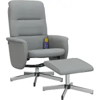 Sonstiges Sillón reclinable de masaje con reposapiés tela gris claro