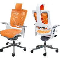 Mendler Silla de oficina MERRYFAIR Wau 2b, silla de escritorio, silla giratoria, con respaldo rígido, ergonómica color naranja