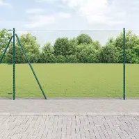 Syfax Valla hexagonal con base de concreto 10 x 1,4 m Verde Malla