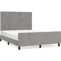 Syfax Estructura de cama sin colchón terciopelo gris claro 140x190 cm