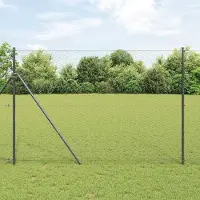 Syfax Fijación de suelo hexagonal para valla 25 x 1,6 m Gris Malla