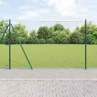 Syfax Valla hexagonal con base de concreto 10 x 1,4 m Verde Malla