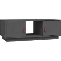 Syfax Mesa de centro de madera maciza de pino gris 100x50x35 cm