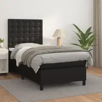 Prolenta Maison Exclusive - Base de cama con somier y colchón, color , 90x190 cm, tapizada en cuero sintético