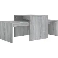 Syfax Set mesa de centro madera de ingeniería gris Sonoma 100x48x40c