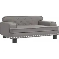 Syfax Cama para perros de cuero sintético gris 70x45x30 cm